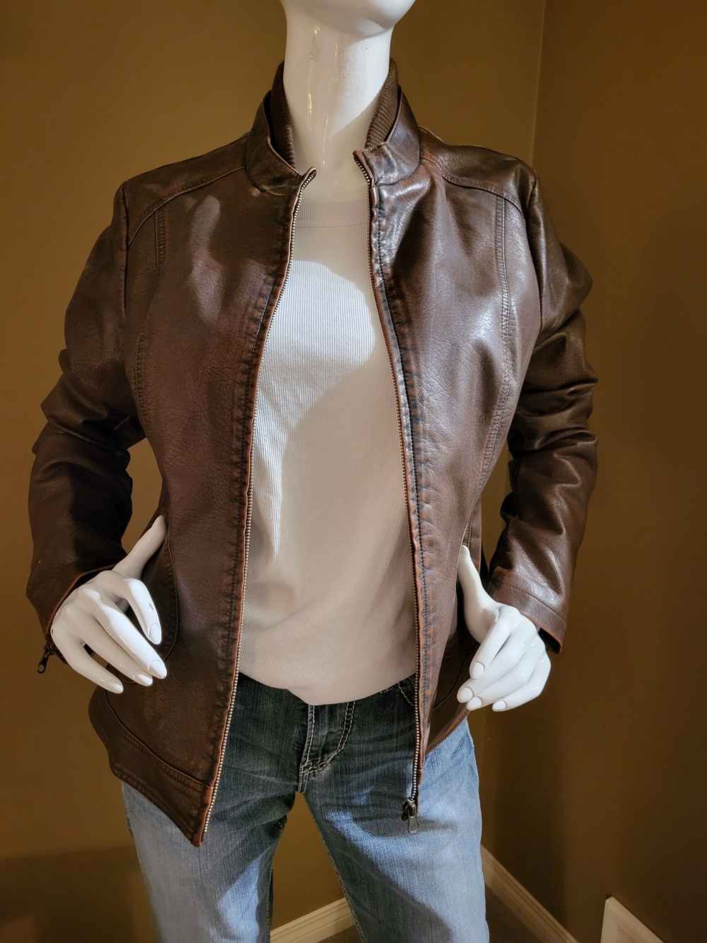 Ricki's Revolution Brown Faux Leather Jacket